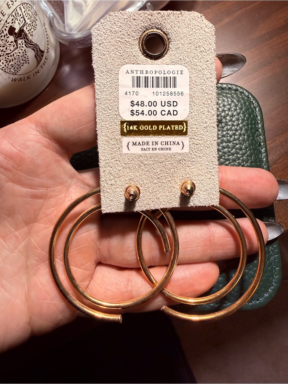 Large Spiraled Circle Post Earrings - Picture 3 of 4